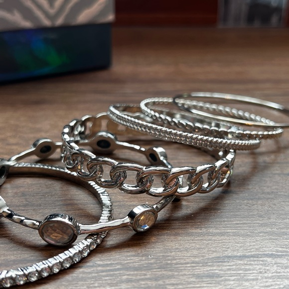 INC international Concepts-Silver Braid Bangle (6) Set! - Picture 9 of 13